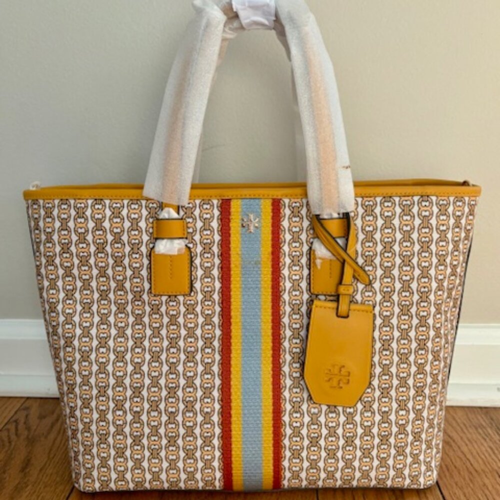 Tory Burch Gemini Link Canvas Small Tote